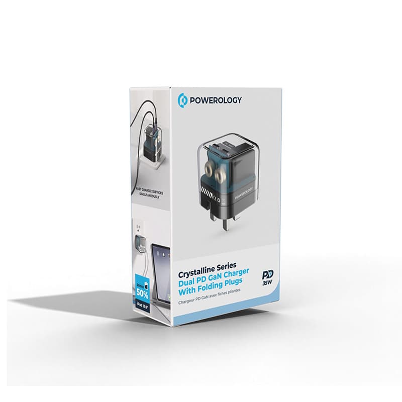 شارژر 35 واتی پاورولوژی مدل Powerology Crystalline PWCUQC020 — تصویر ۳
