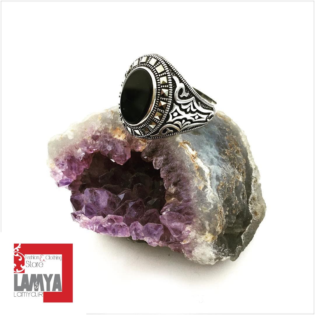انگشتر نقره مدل جاوید عقیق انیکس کد A002