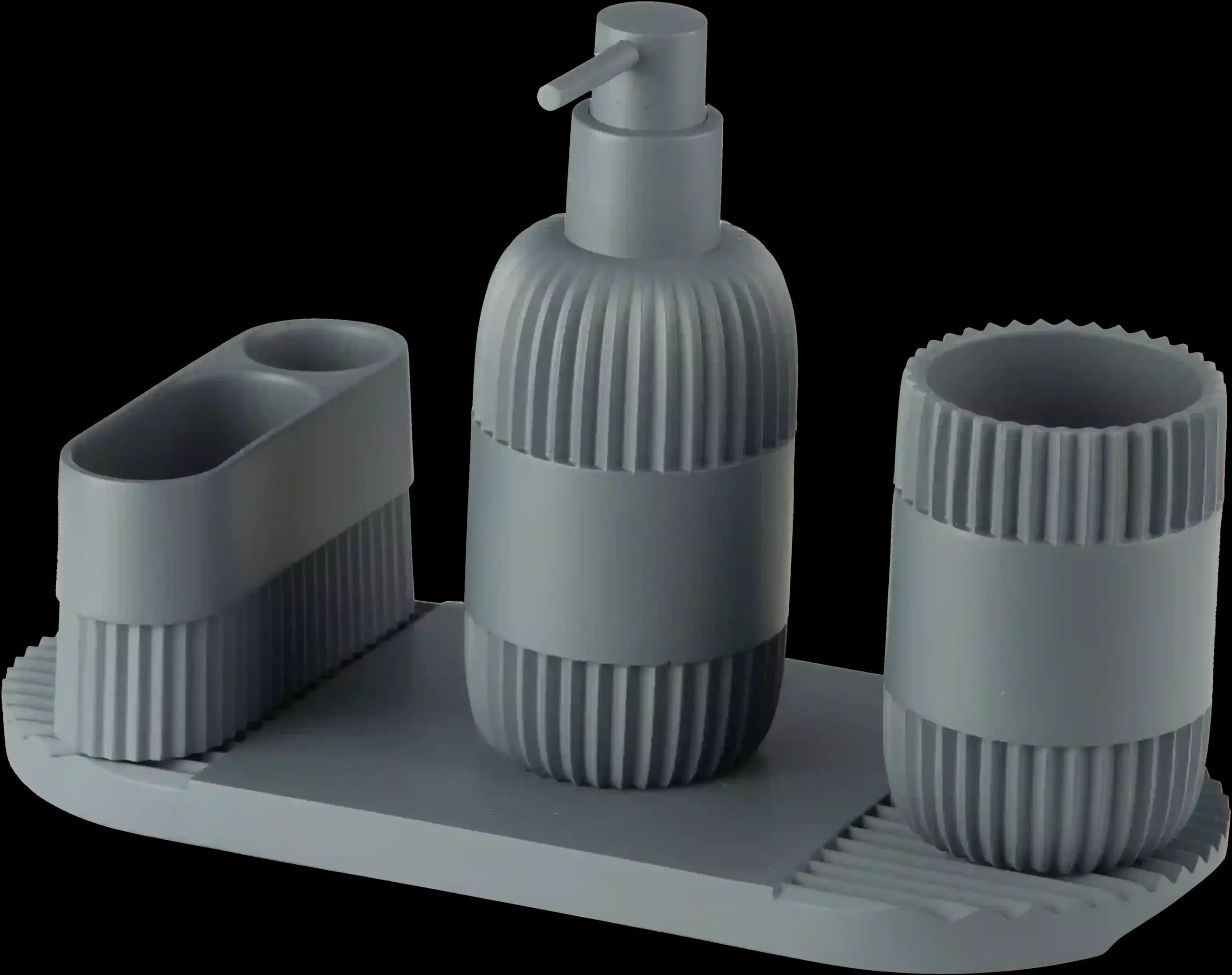 ست سرویس بهداشتی 4 پارچه رزین اسمارت رنگ طوسی کد AD-254C