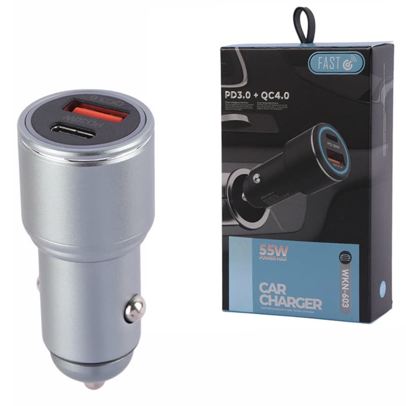 شارژر فندکی فست شارژ WKN-603 QC4.0 PD3.0 3A 55W