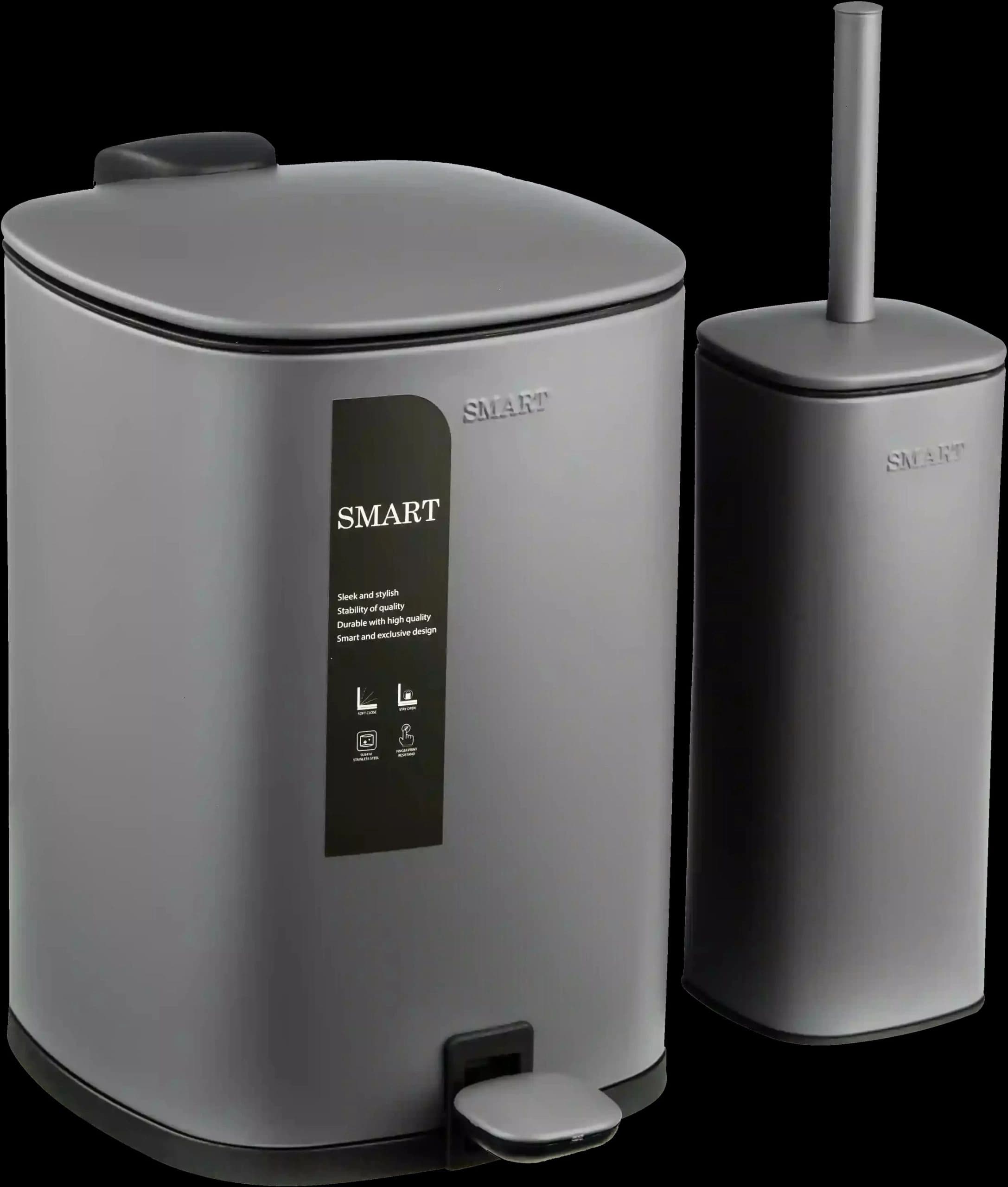 سطل و برس 5 لیتراسمارت رنگ طوسی طرح velano کد 1046