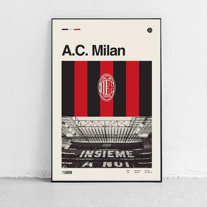 پوستر و تابلو مینیمال طرح تیم فوتبال AC Milan