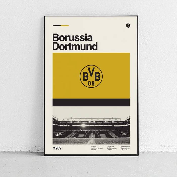 پوستر و تابلو مینیمال طرح تیم فوتبال Borussia Dortmund