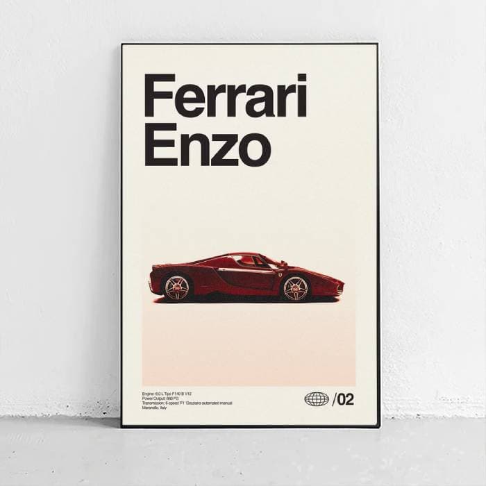 پوستر و تابلو مینیمال طرح Ferrari Enzo