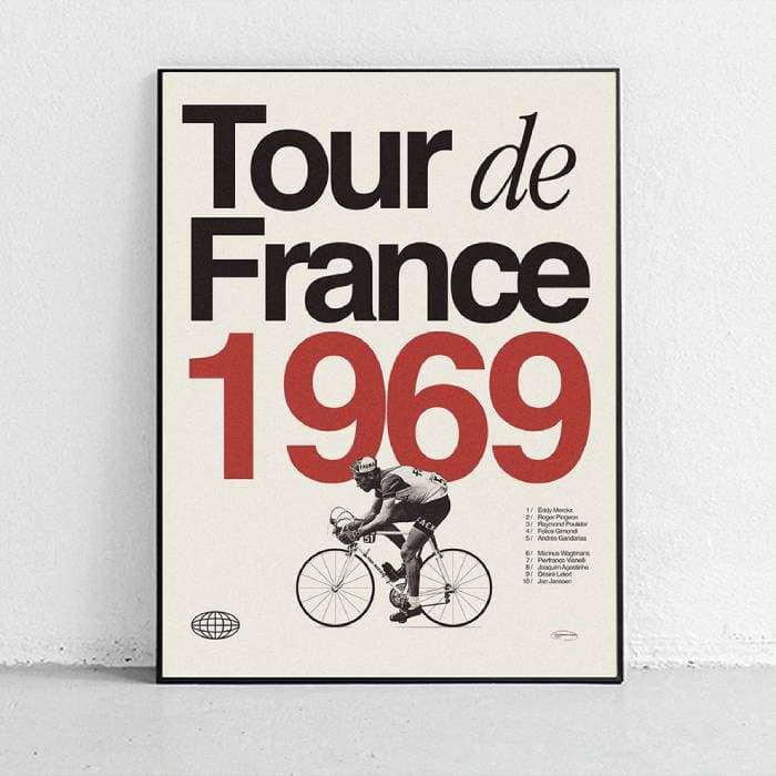 پوستر و تابلو مینیمال طرح Tour de France – 1969 – Eddy Merckx