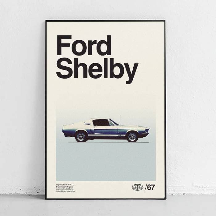 پوستر و تابلو مینیمال طرح Ford Shelby