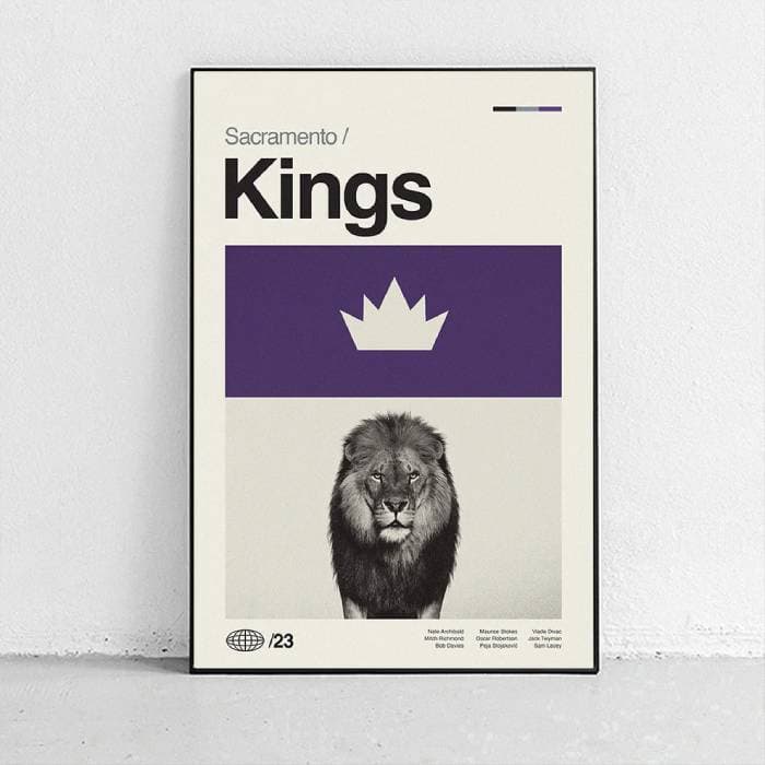 پوستر و تابلو مینیمال طرح تیم بسکتبال Sacramento Kings