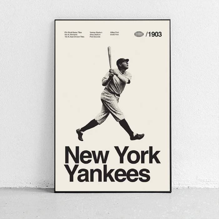 پوستر و تابلو مینیمال طرح تیم بیسبال New York Yankees