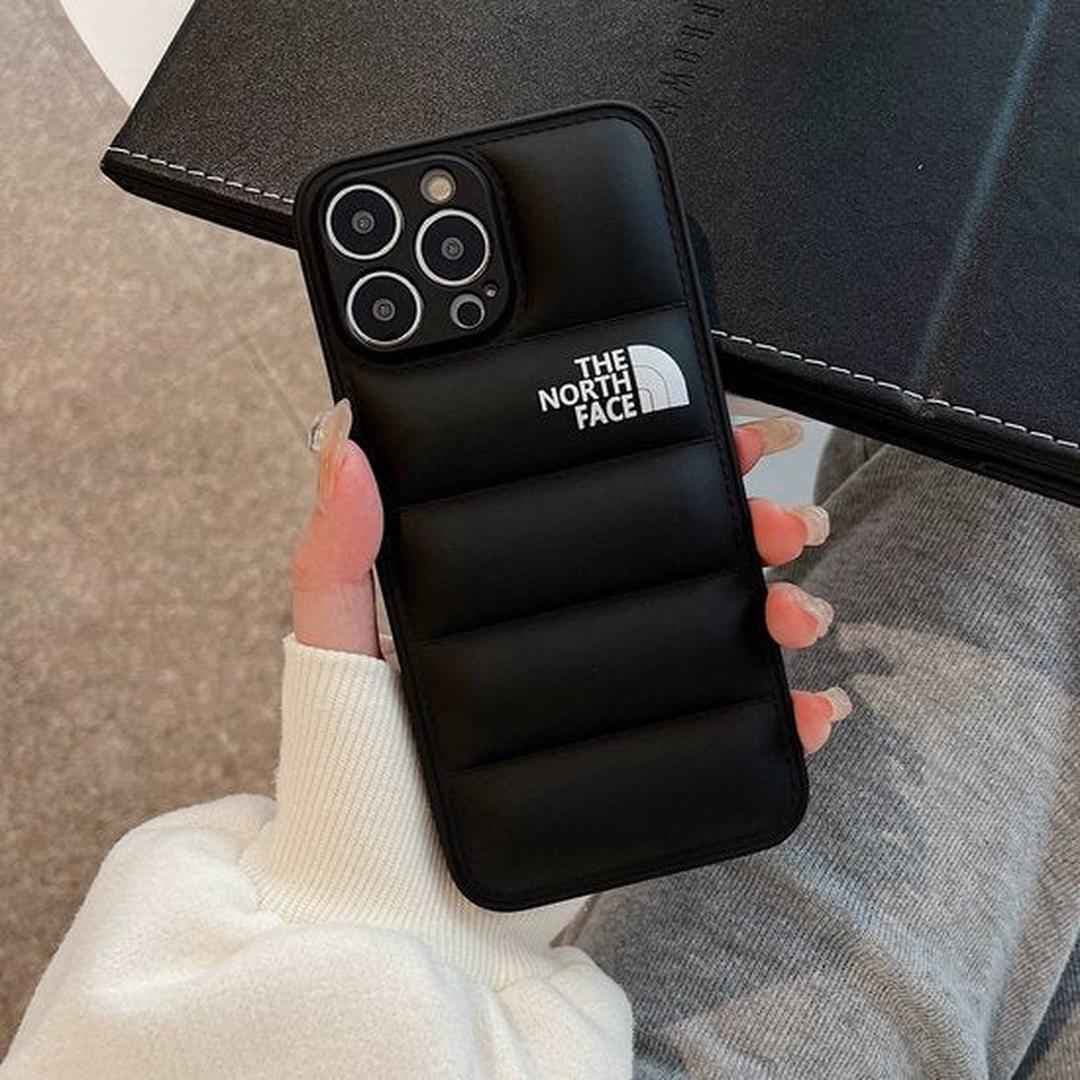 قاب گوشی آیفون بالشتی طرح North Face مشکی