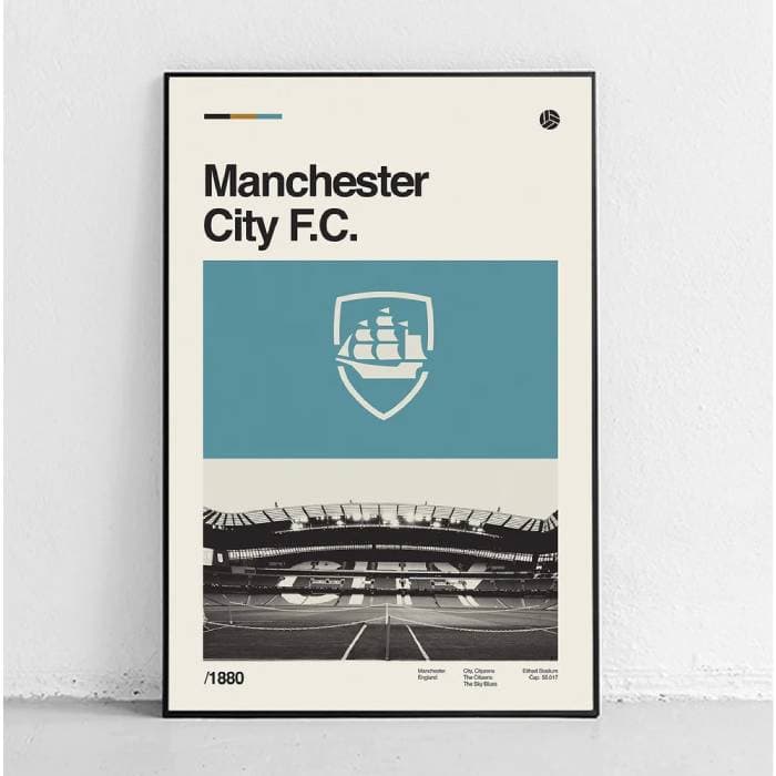 پوستر و تابلو مینیمال طرح تیم فوتبال Manchester City