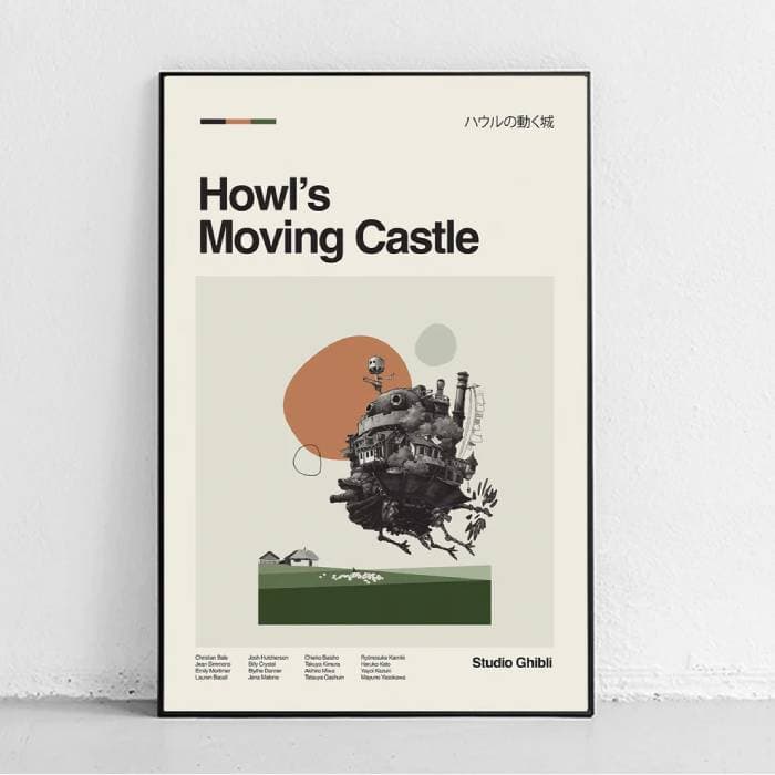 پوستر و تابلو مینیمال طرح Howl’s Moving Castle