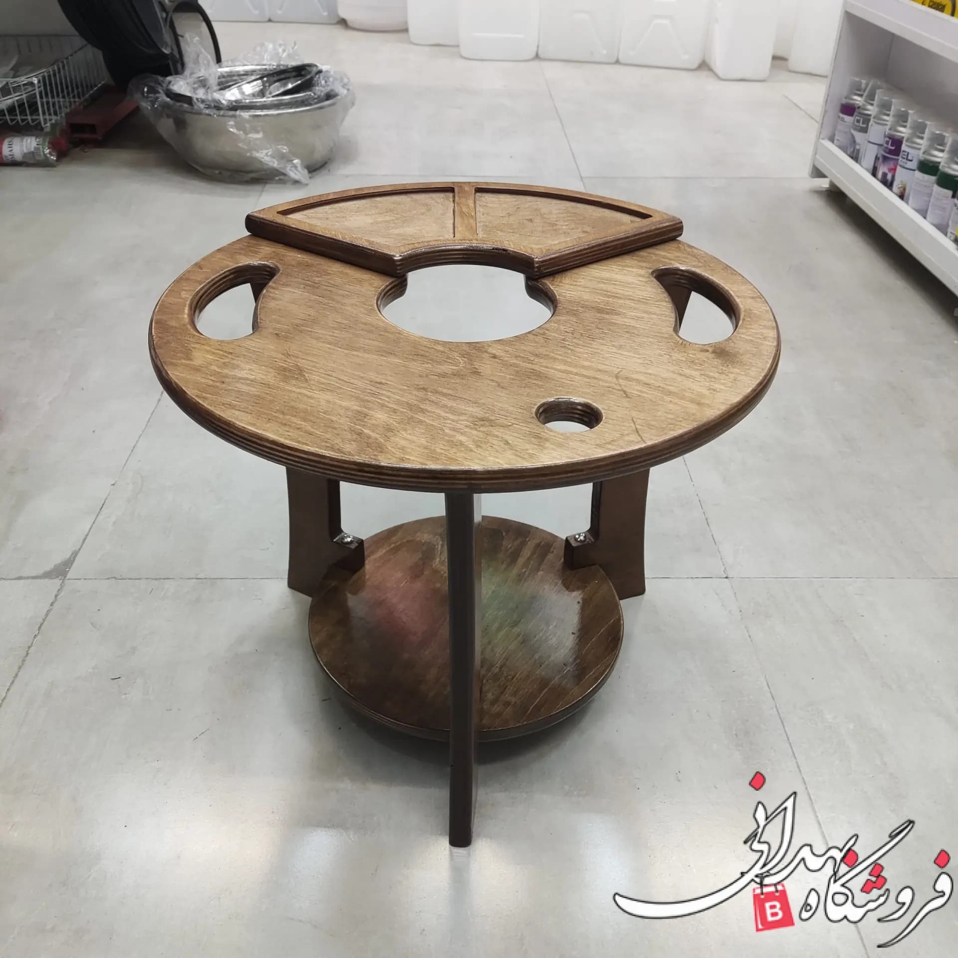 استند قلیون چوبی مدل زینو — تصویر ۵
