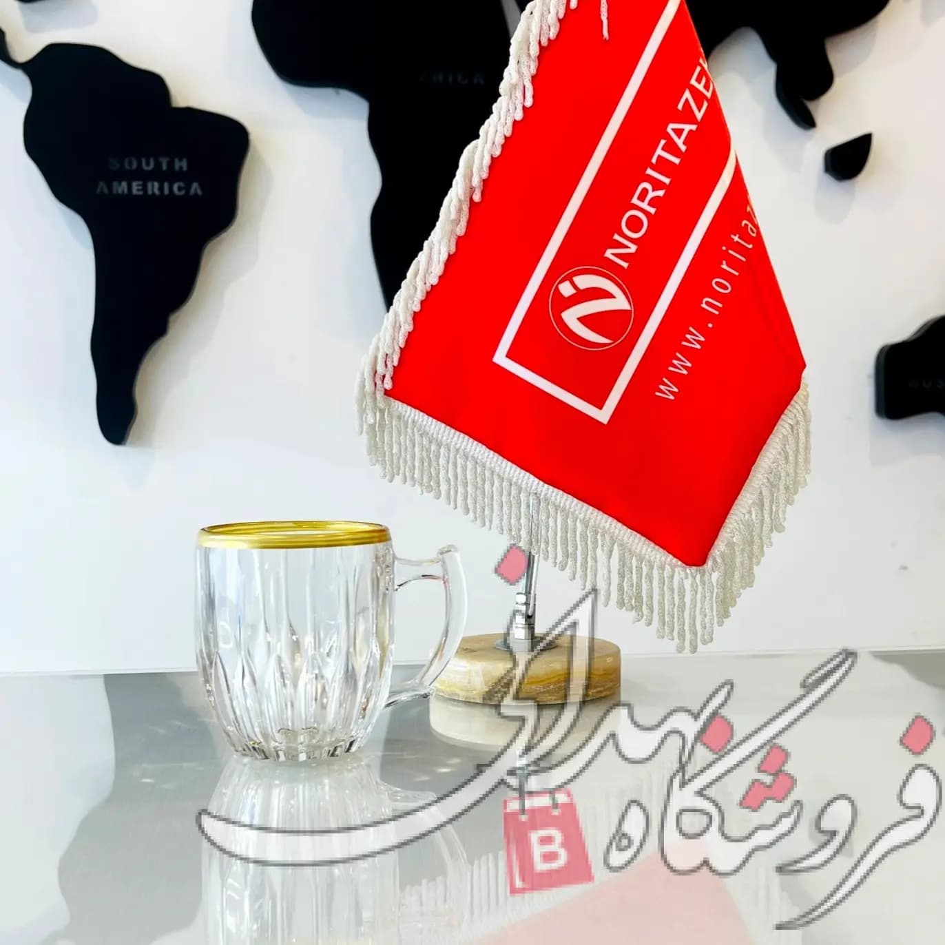 نیم لیوان شیشه ای فرچیا 6 عددی لب طلا اکلیل