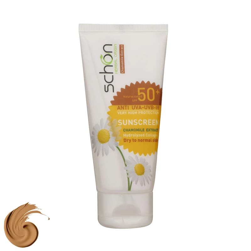کرم ضدآفتاب پوست خشک رنگی طبیعی شون spf50
