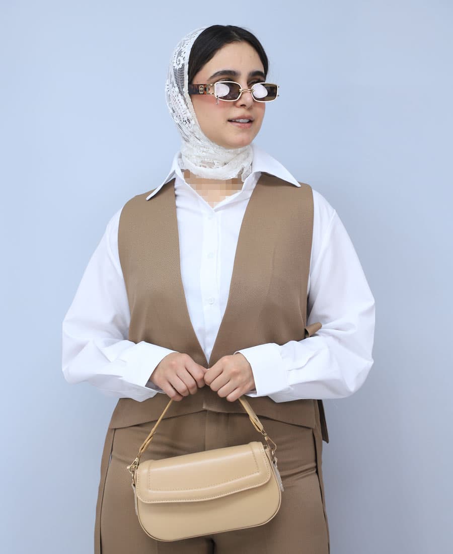 ست | مدل ست وست شلوار فیدان کد 1368 – نسکافه ای — تصویر ۲