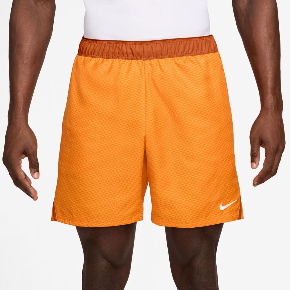 شلوارک تنیس مردانه نایک NikeCourt Dri-FIT Print Victory 7” (18 cm) – نارنجی