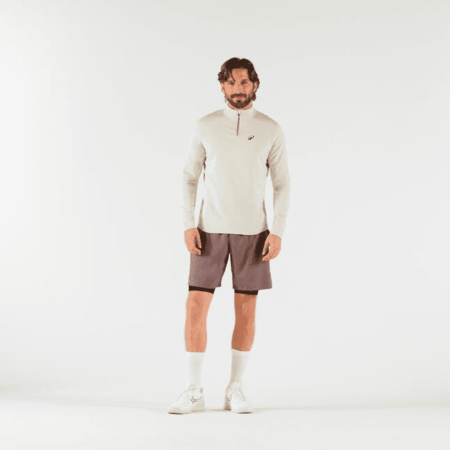 سویشرت تنیس مردانه دکتلون DECATHLON Thermic – کرم — تصویر ۲