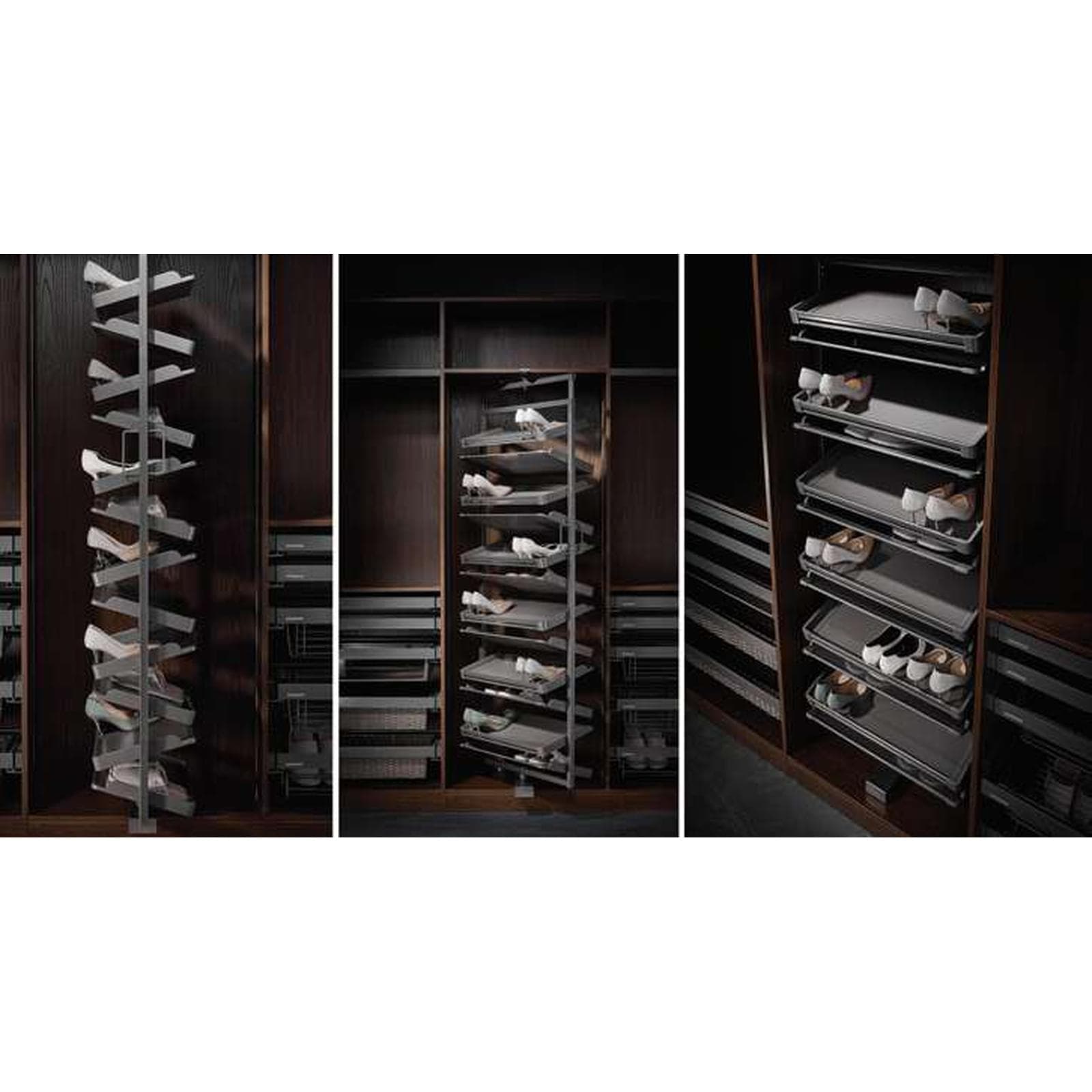 استند جا کفشی کمدی گَردان 10 طبقه طوسی فرنچ استایل ارتفاع 1630-1830 mm عمق 400mmعرض 800mm