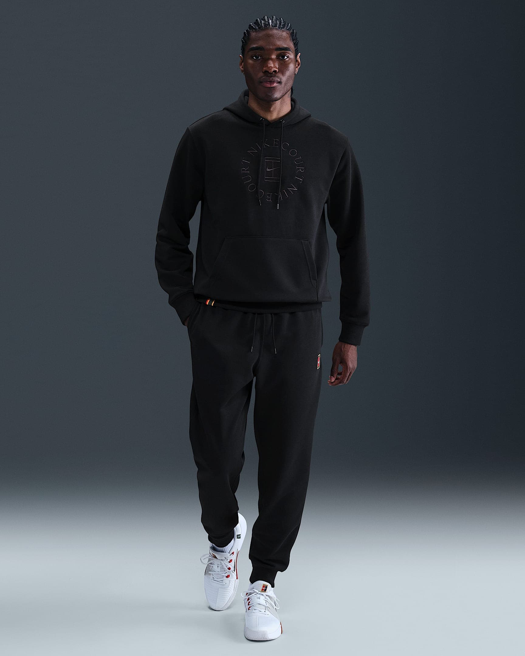 هودی تنیس مردانه نایک NikeCourt Heritage Dri-FIT – مشکی — تصویر ۳