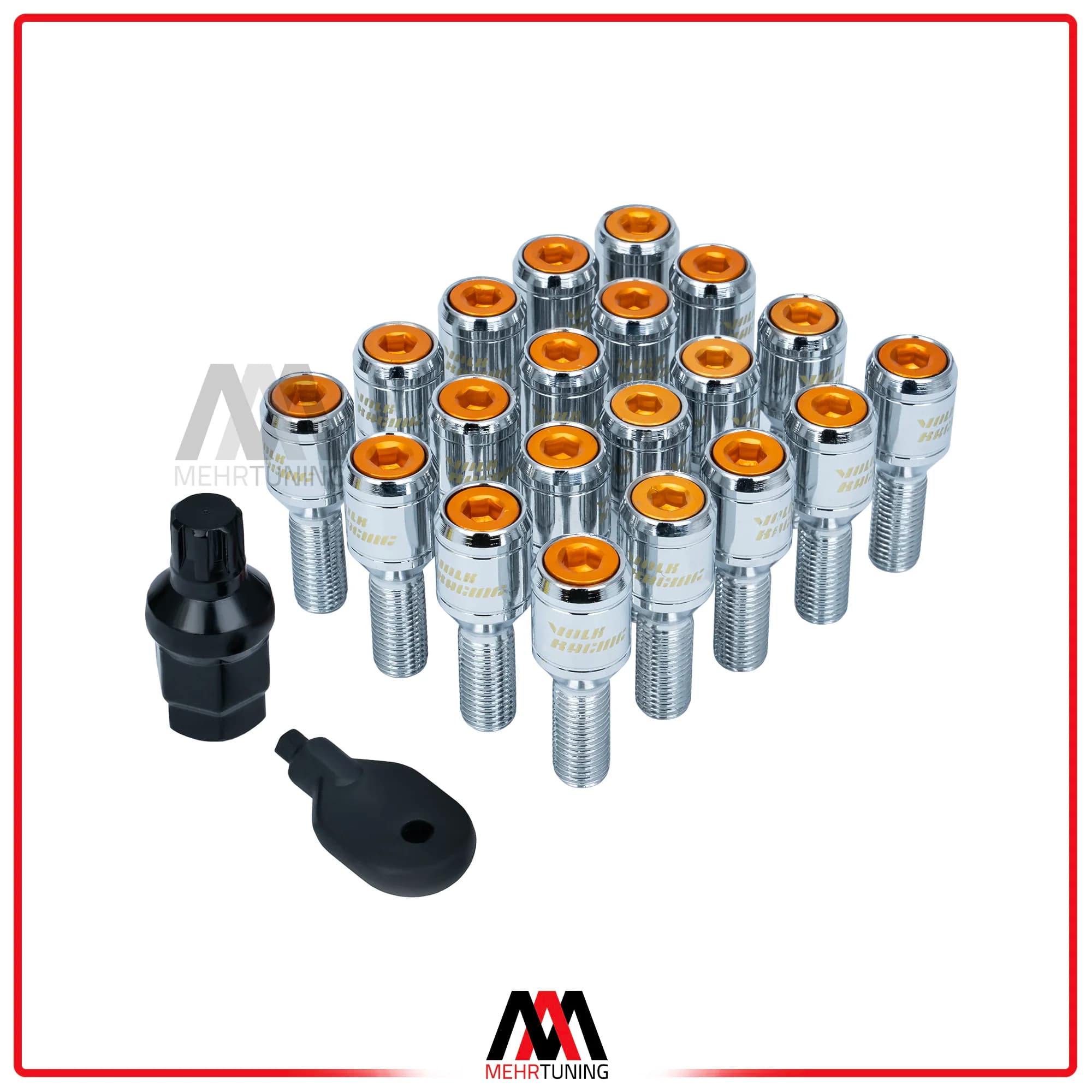پیچ چرخ ولک ریسینگ نارنجی M12×P1.5