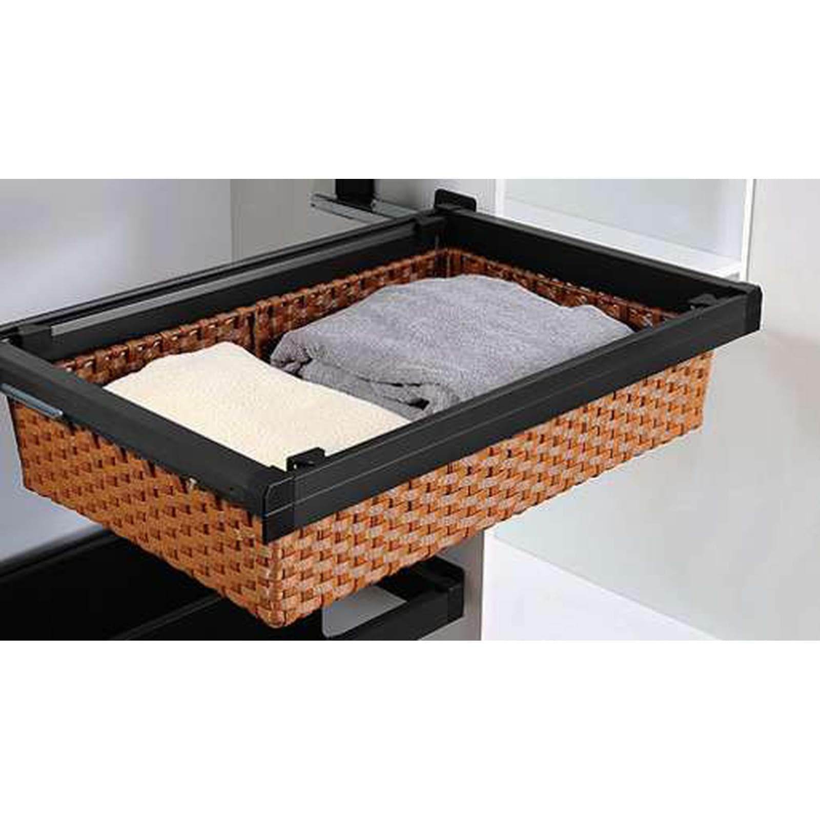 سبد حصیری ریلی رنگ مشکی ایتالین عرض 900mm