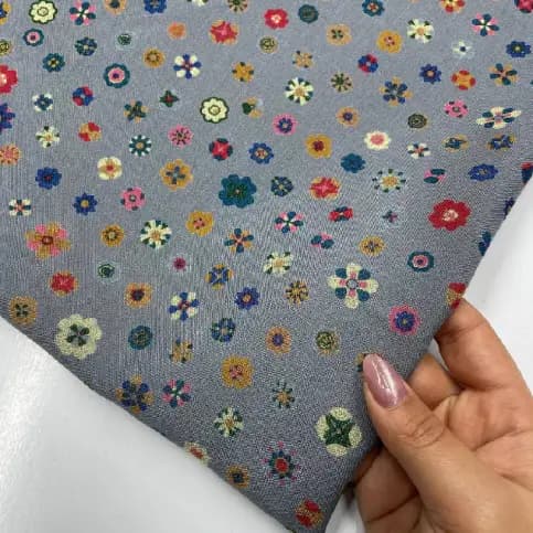 شانتون نخ ترک طرحدار طوسی گل رنگی