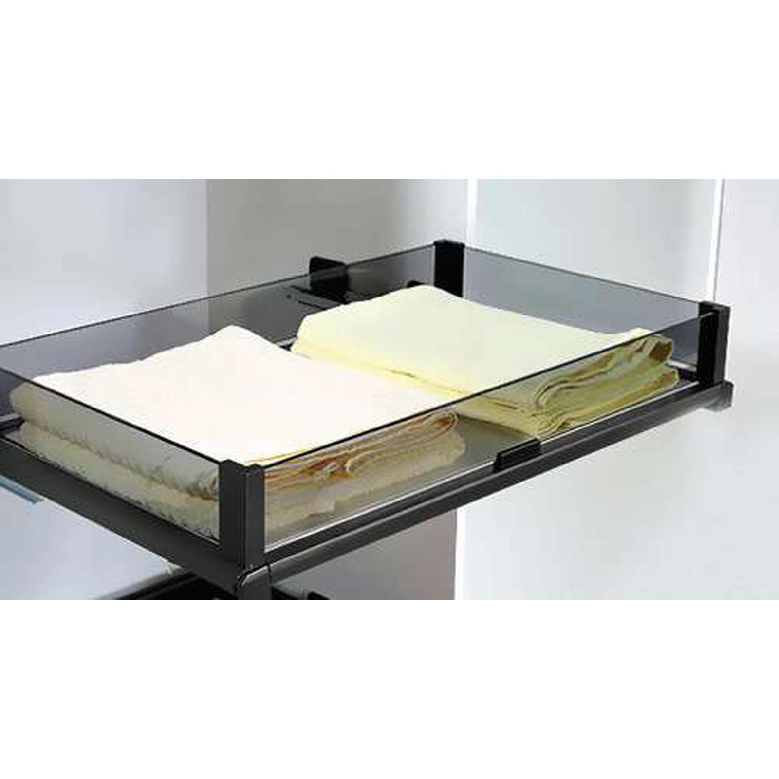 کشو شیشه ای ریلی رنگ مشکی ایتالین عرض 900mm