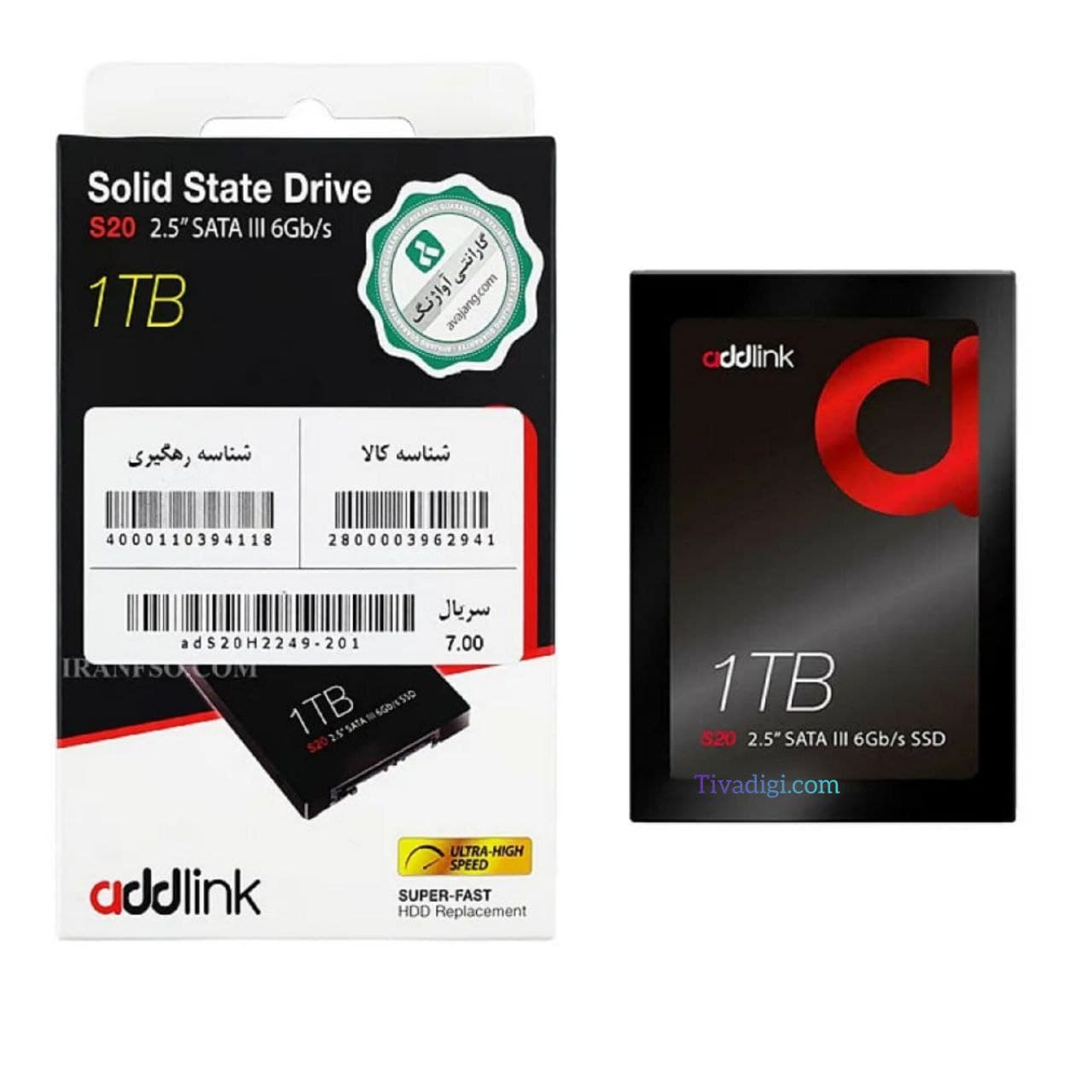 هارد SSD لپ تاپ 1ترابایت Addlink Sata 2.5Inch S20 آواژنگ — تصویر ۴