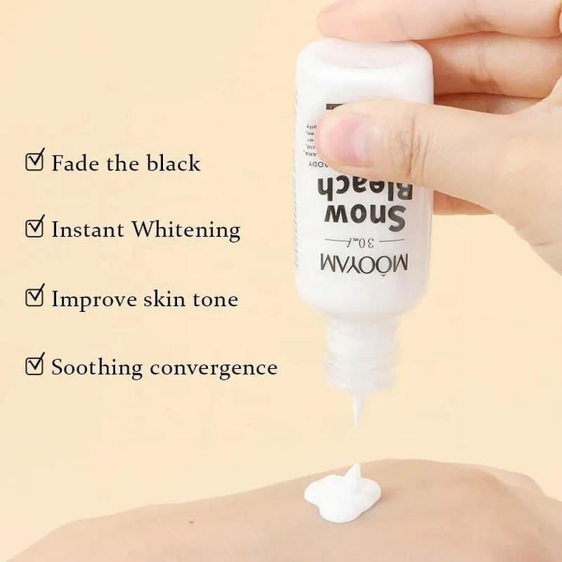 کرم روشن کننده صورت بدن و بیکینی Mooyam مدل Snow Bleach(30 — تصویر ۳
