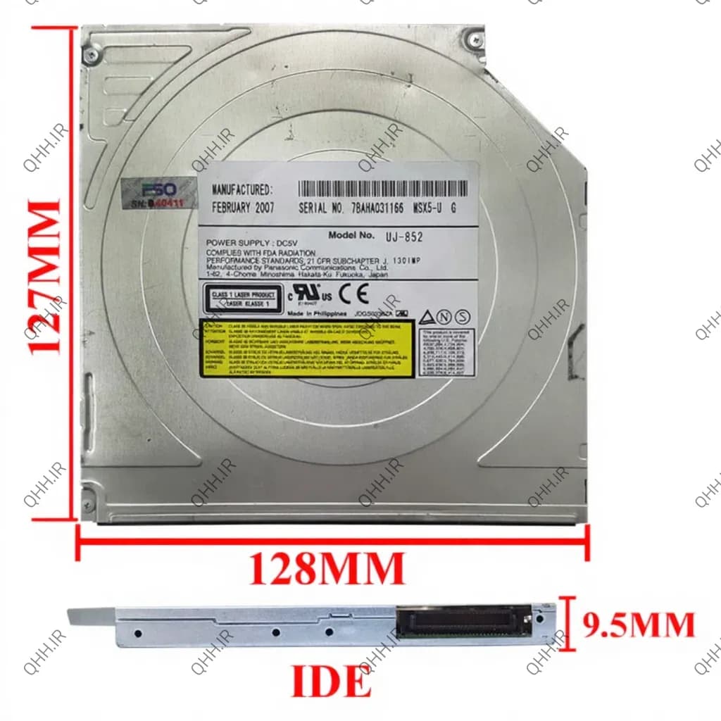 درایو لپ تاپ دی وی دی رایتر IDE Superslim 9.5mm برای سونی Z دست دوم
