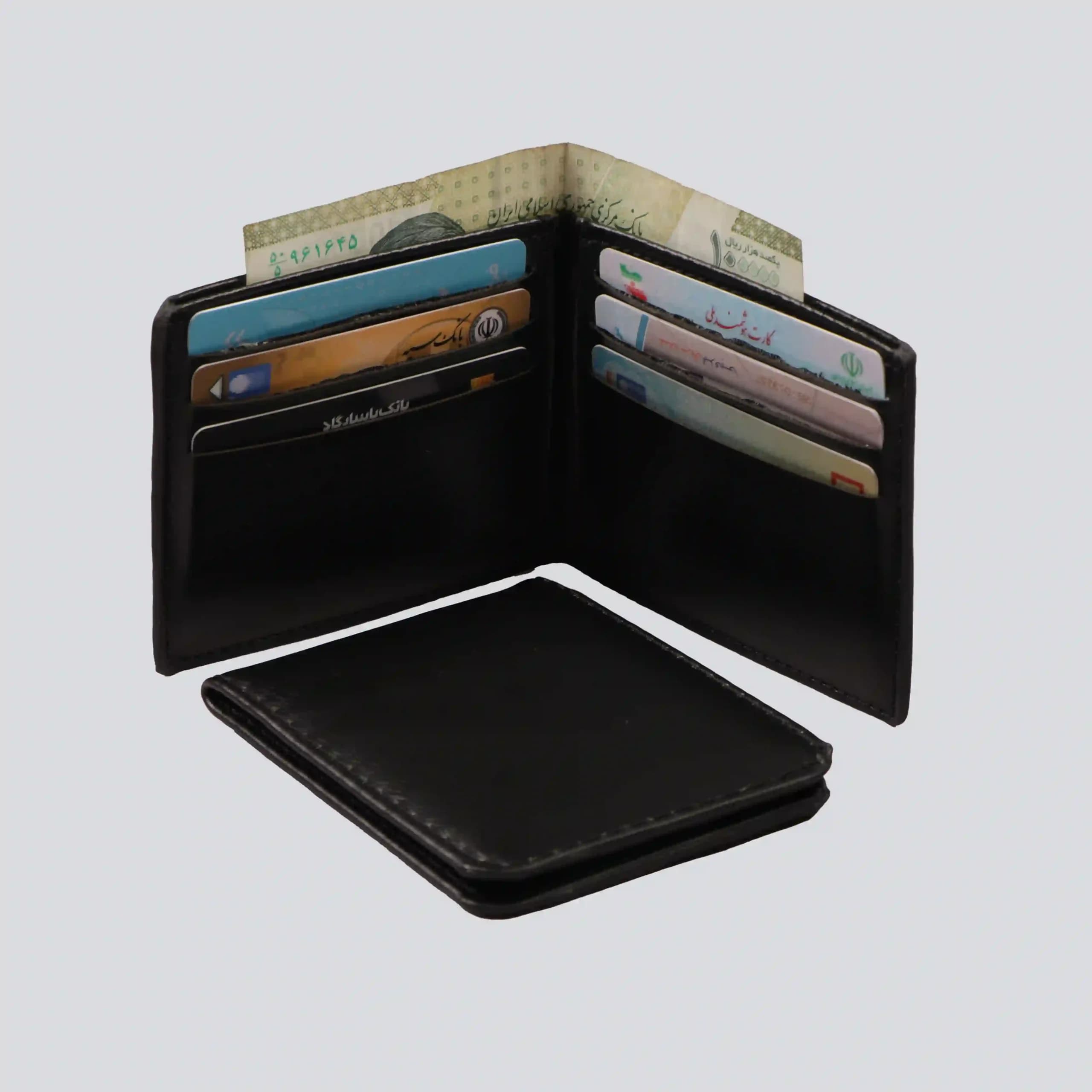 کیف پول ساده چرمی مردانه کدKPM3