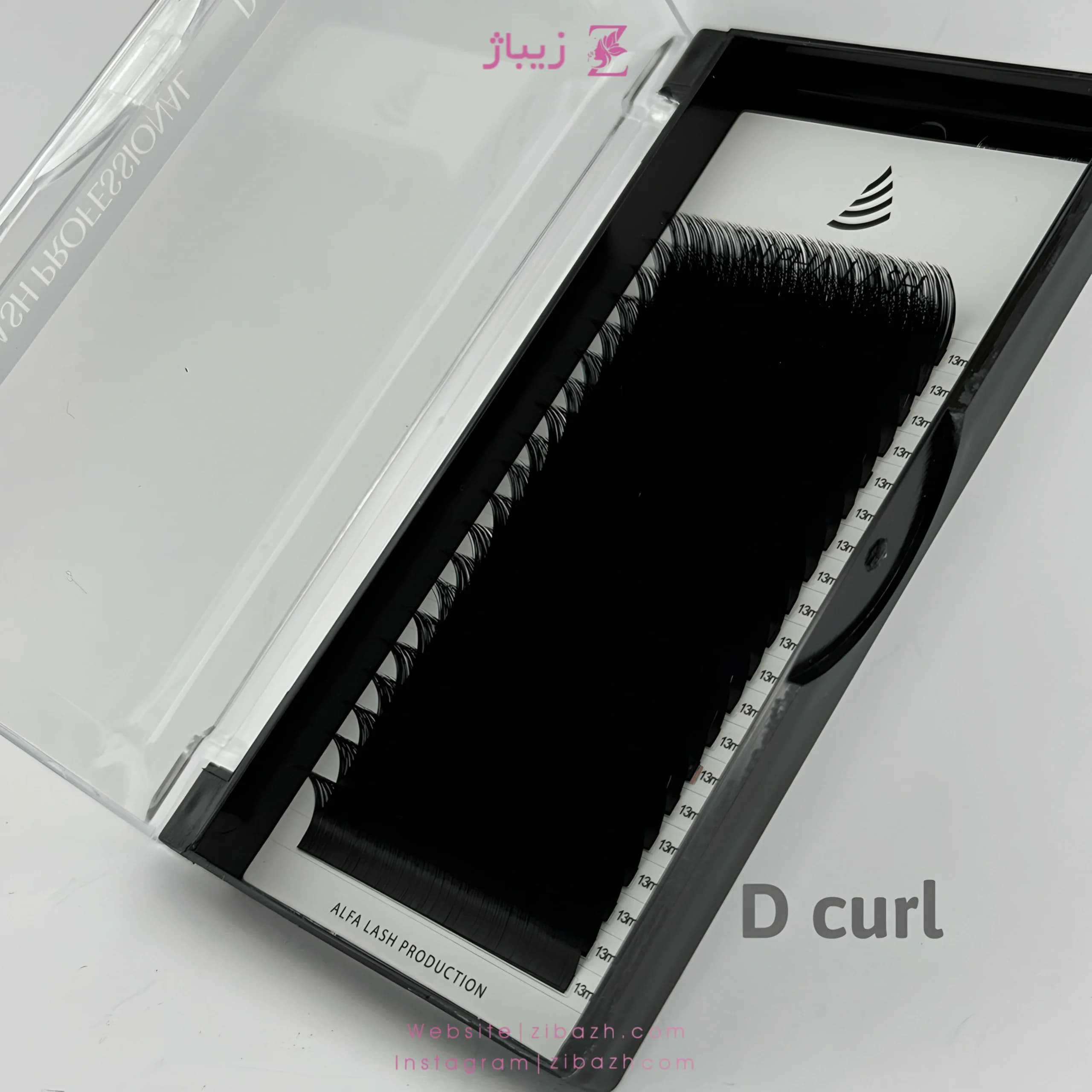 پالت مژه ALPHA LASH مدل D غیر فست فن ضخامت 0.7 – 20 لاین میکس سایز — تصویر ۳