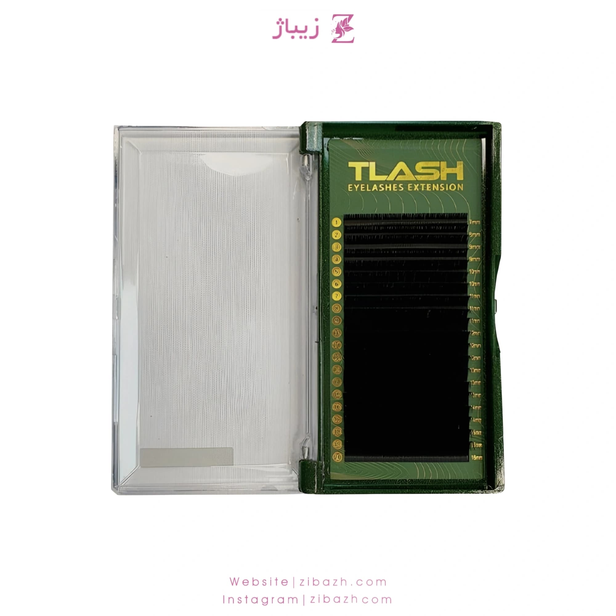 پالت مژه TLASH مدل CC میکس سایز ضخامت 0.7 غیر فست فن ۲۰ لاین — تصویر ۲