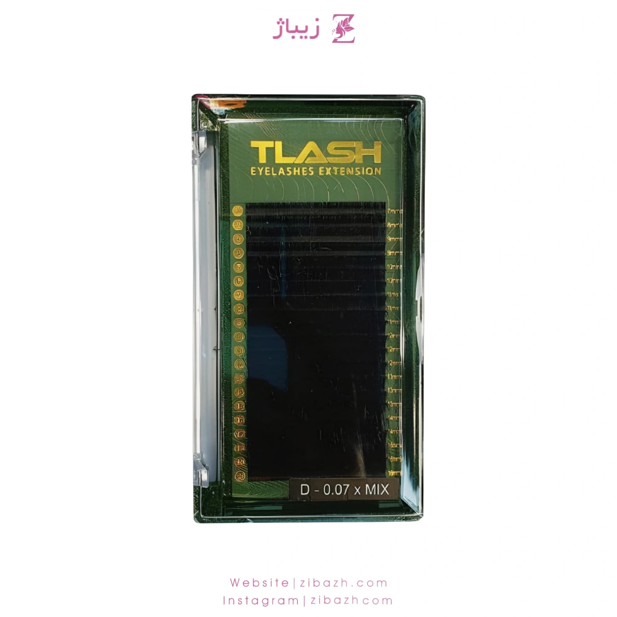 پالت مژه TLASH مدل D غیر فست فن ضخامت 0.7 – 20 لاین میکس سایز — تصویر ۲