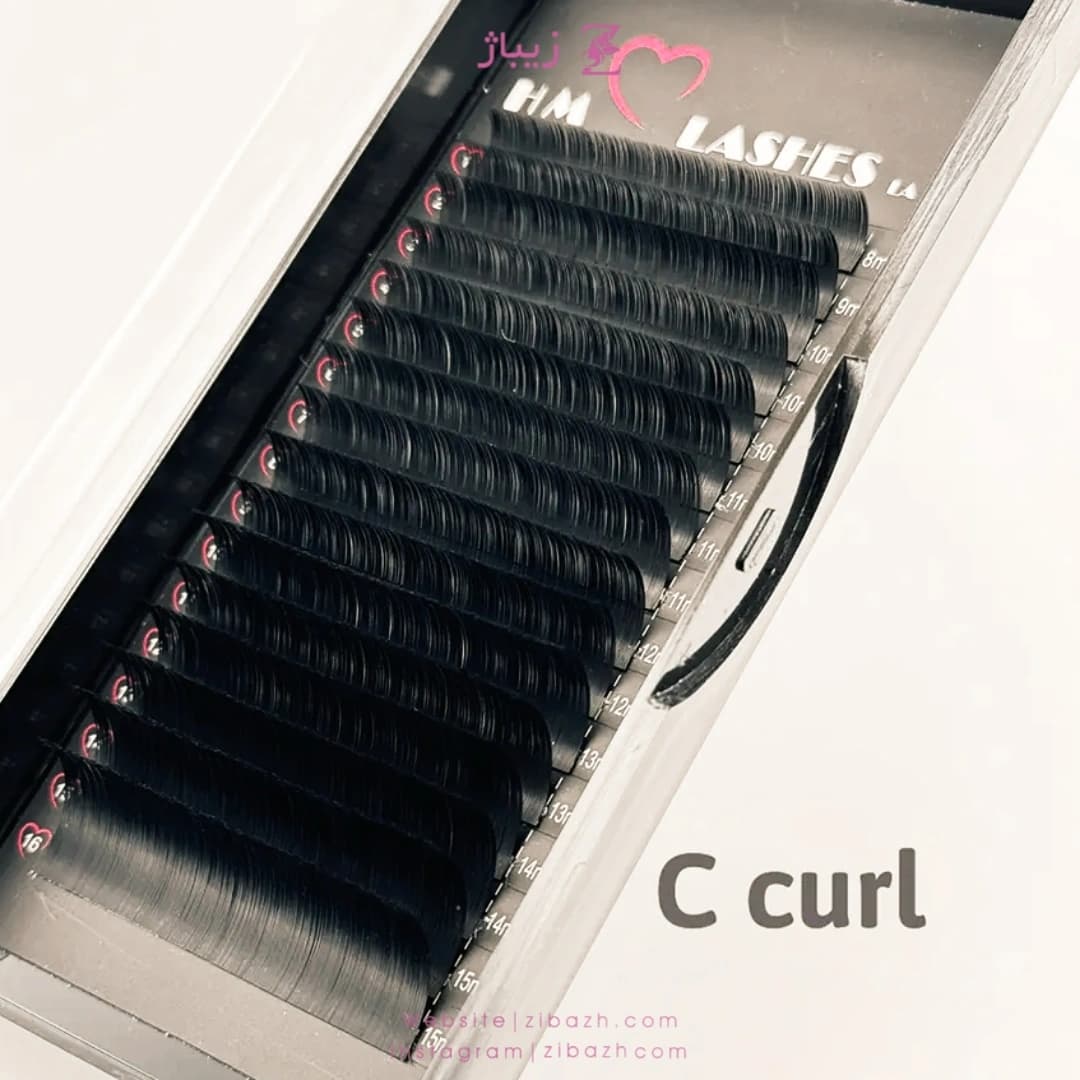 پالت مژه HM مدل C غیر فست فن ضخامت 0.5 میکس سایز – 12 لاین — تصویر ۳