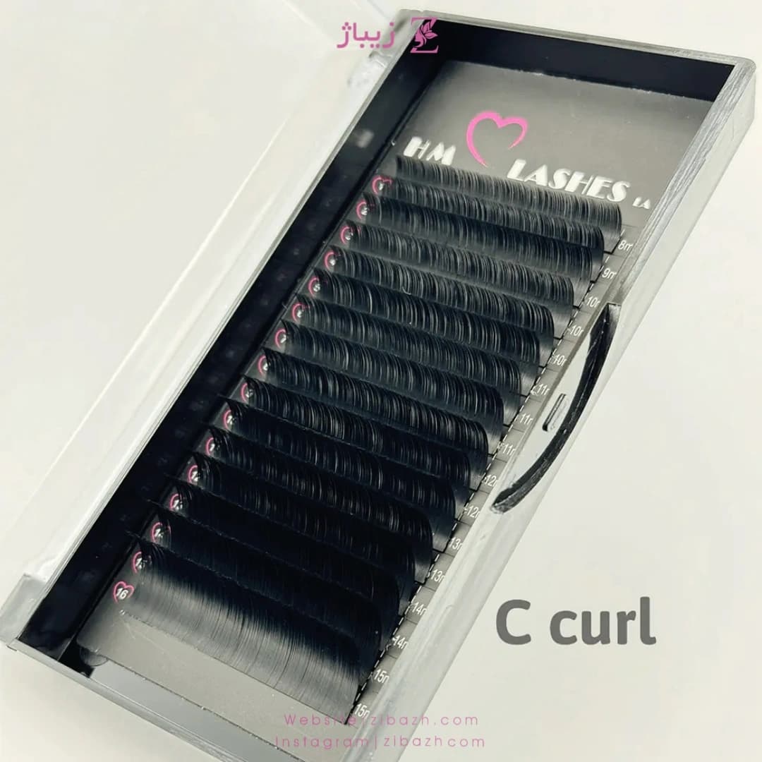 پالت مژه HM مدل C غیر فست فن ضخامت 0.15 میکس سایز – 12 لاین — تصویر ۳