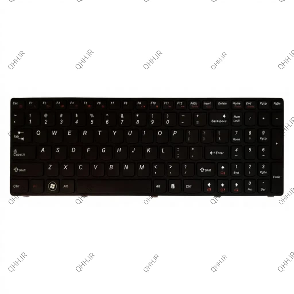 کیبرد لپ تاپ لنوو IdeaPad G580 مشکی با فریم — تصویر ۲