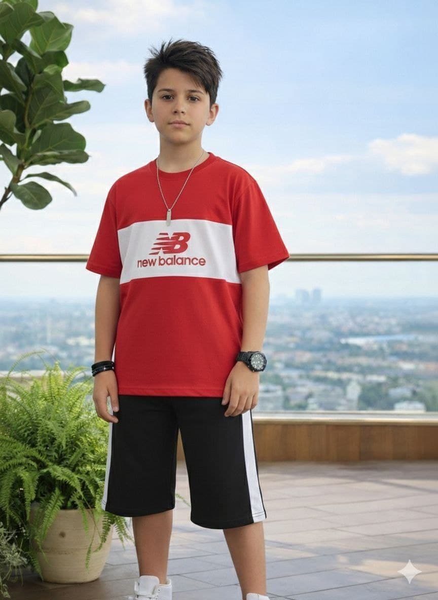 تیشرت شلوارک طرح NB new balance — تصویر ۴