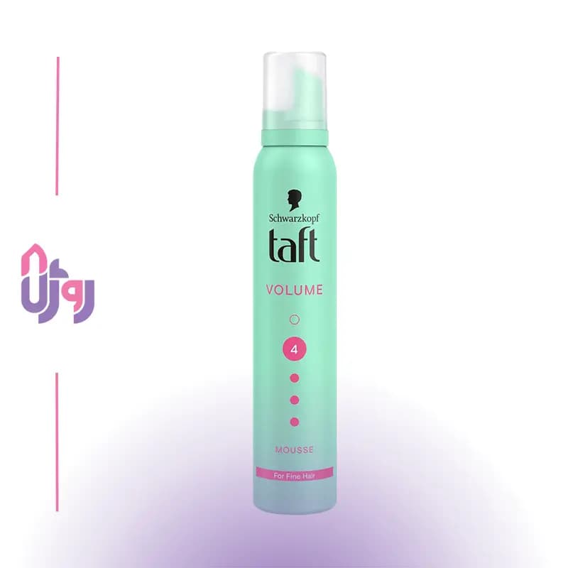 اسپری حالت‌دهنده مو شوارتسکف تافت Schwarzkopf Taft مدل موس مو حجم‌دهنده و حالت دهنده Volume با قدرت نگهدارندگی 4 حجم 200 میلی‌لیتر