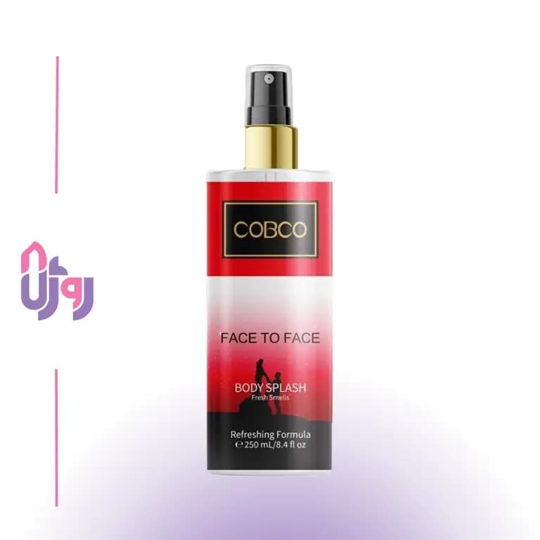 بادی اسپلش زنانه کوبکو COBCO مدل فیس تو فیس FACE TO FACE حجم 250 میلی‌لیتر