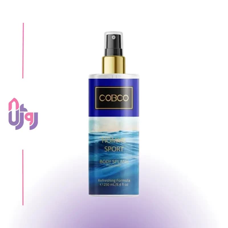 بادی اسپلش مردانه کوبکو COBCO مدل هوم اسپرت HOMME SPORT حجم 250 میلی‌لیتر