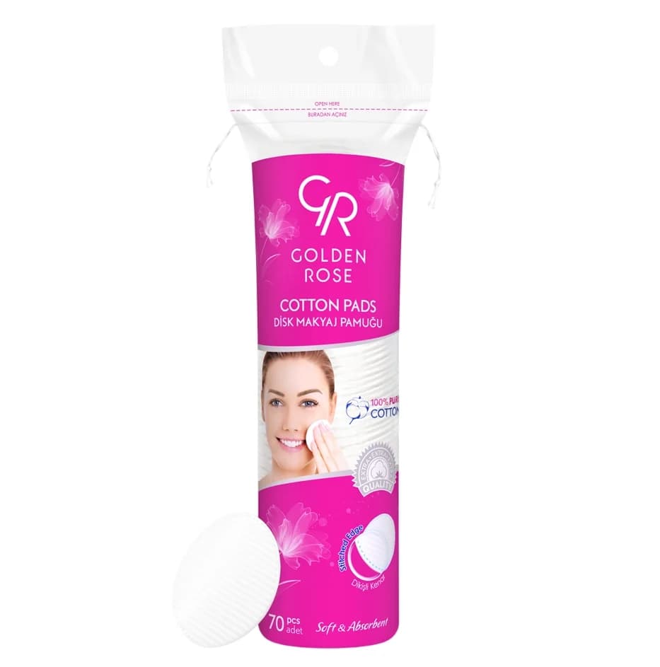 پد آرایش پاک کن گلدن رز مدل Cotton Pads | بسته 70 عددی
