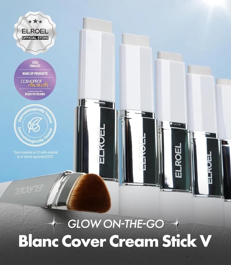 کرم پودر استیکی الروئل Elroel مدل Blanc Cover Cream Stick | حجم 13 گرم — تصویر ۳