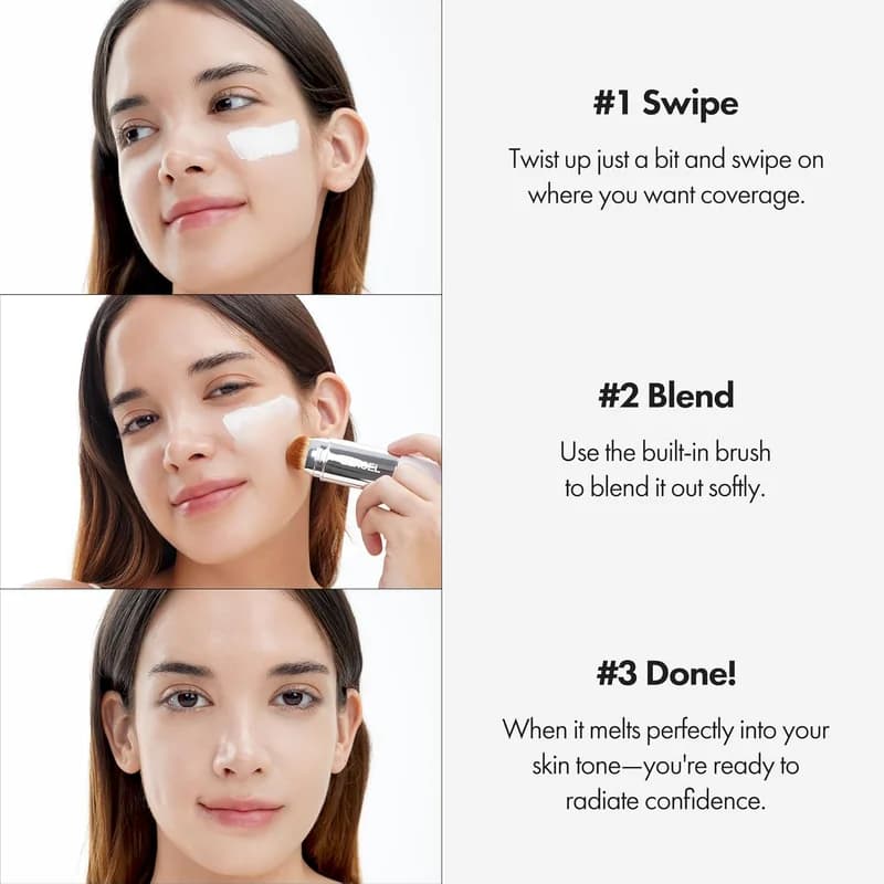 کرم پودر استیکی الروئل Elroel مدل Blanc Cover Cream Stick | حجم 13 گرم — تصویر ۵