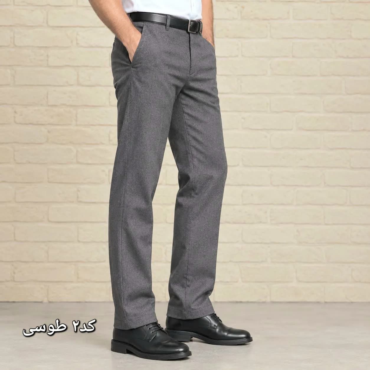 شلوار پارچه ای مردانه راسته پارچه زرین رنگ ثابت سایز 44 تا 54 — تصویر ۲