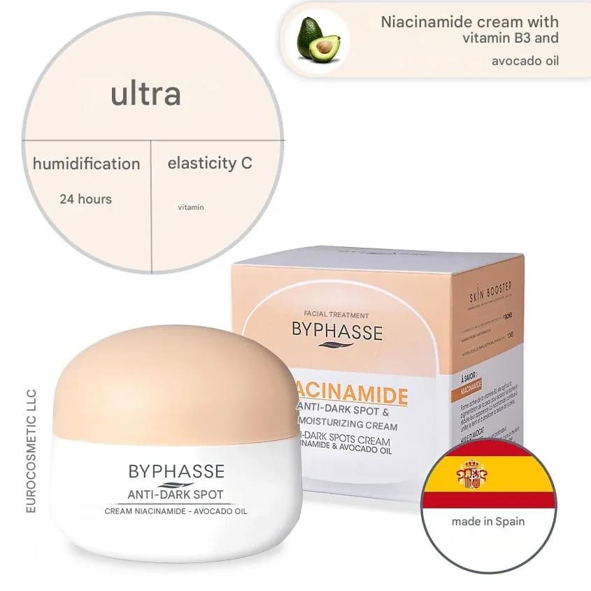 کرم ضد لک و روشن کننده بایفاس Byphasse مدل Niacinamide – حاوی نیاسینامید و روغن آووکادو | حجم 50 میلی‌لیتر — تصویر ۴