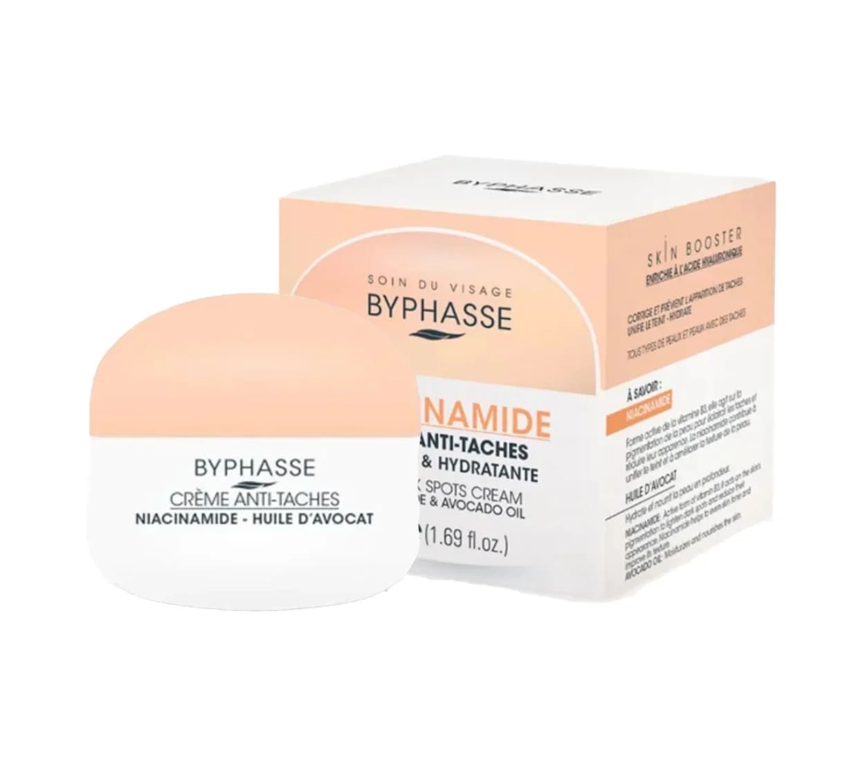 کرم ضد لک و روشن کننده بایفاس Byphasse مدل Niacinamide – حاوی نیاسینامید و روغن آووکادو | حجم 50 میلی‌لیتر — تصویر ۳