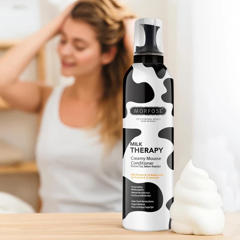 موس کرمی مو مورفوس مدل Milk Therapy – حاوی پروتئین شیر | حجم 350 میل — تصویر ۸