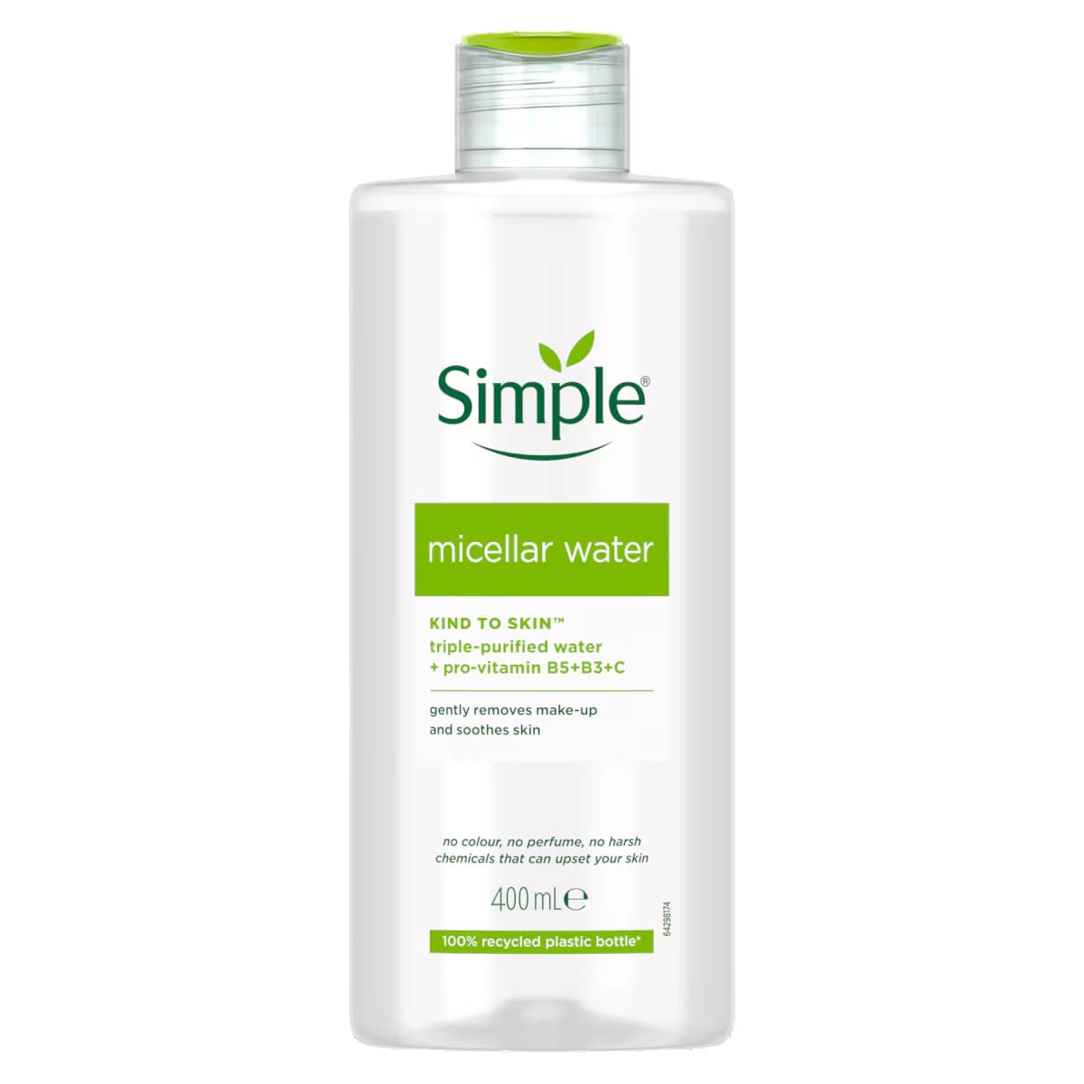 میسلار واتر سیمپل Simple مدل Kind to Skin – پاک کننده ملایم و آبرسان پوست حساس | حجم 400 میلیلیتر