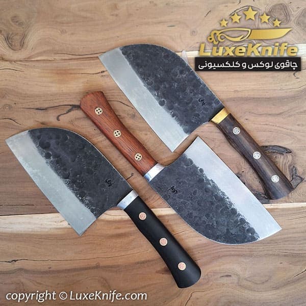 ساطور صربستانی سفارشی ساز سه پین مدل سزار تیغه فولادی ( در 3 مدل )